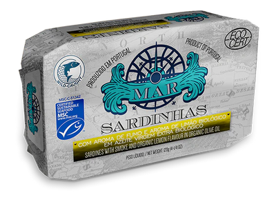 Sardinen in Bio-Olivenöl extra vergine mit Rauch und Bio-Zitronengeschmack - 120 g