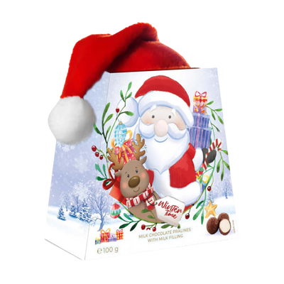 Chocolate Candies with Santa Hat - 100g