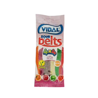 Gomas Sortidas Sour Belts 4x4 - 90g