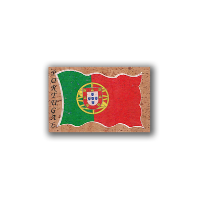 Kühlschrankmagnet mit portugiesischer Flagge aus Kork