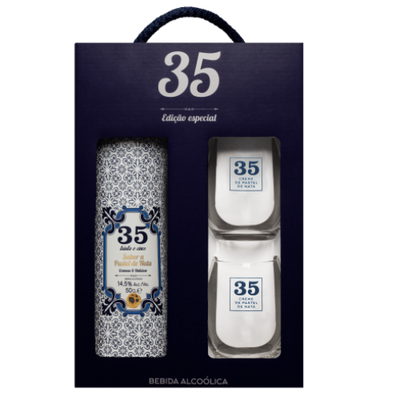 Tradição Licor 35 Pack with 2 Glasses