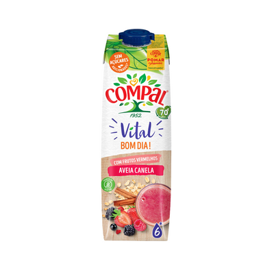 Compal Vital Aveia e Canela com Frutos Vermelhos Bom Dia - 1L