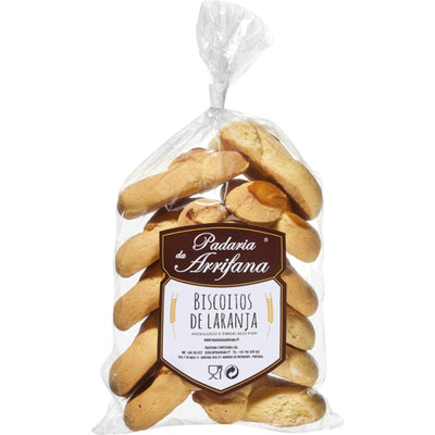 Packaged cookies with a visible brand label on a white background