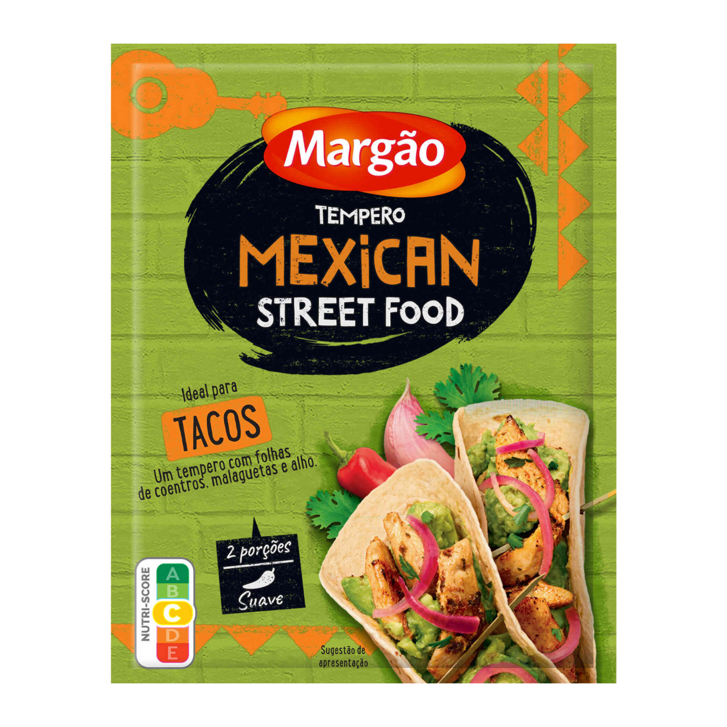 Margón Mexican Street Food seasoning packet on a green background