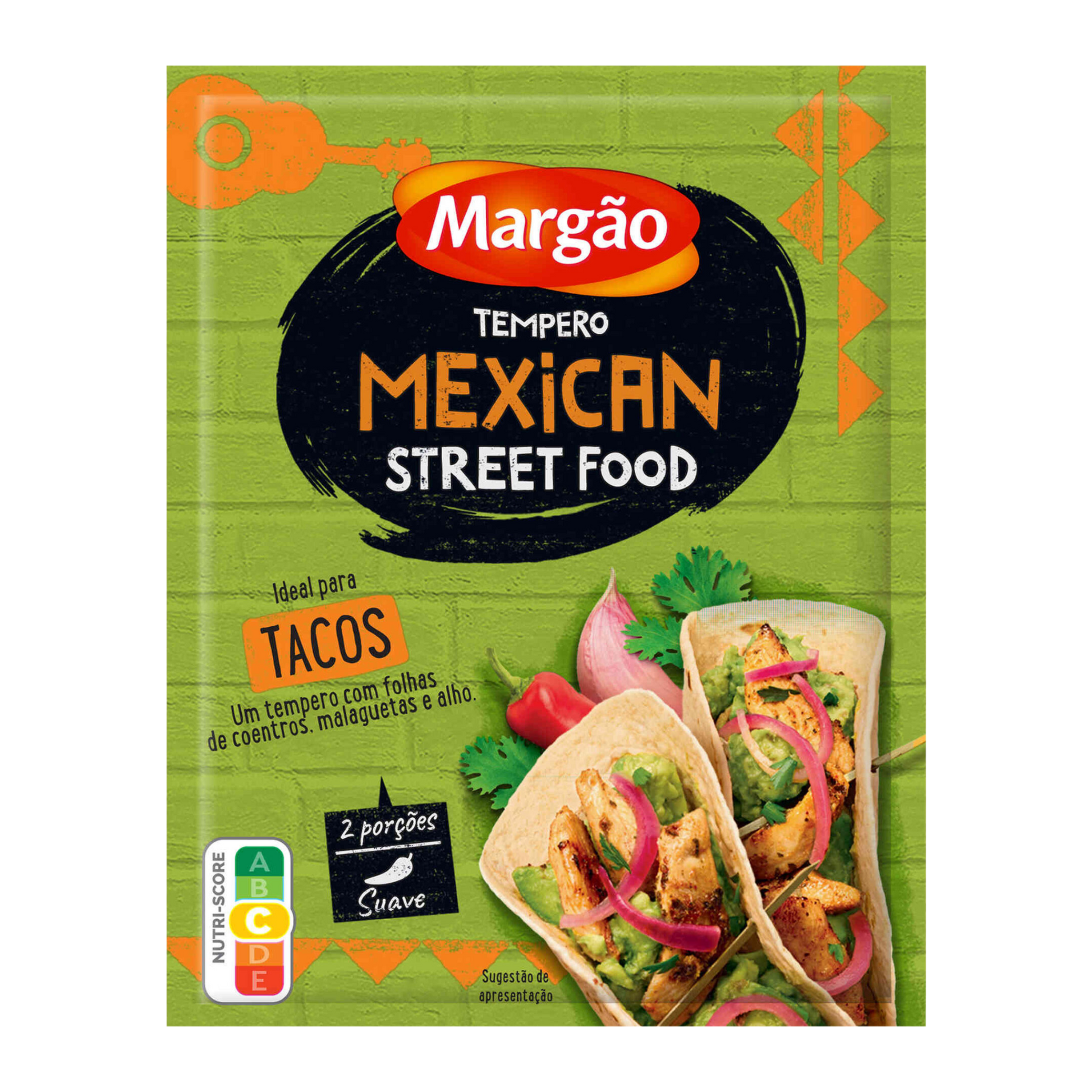 Margón Mexican Street Food seasoning packet on a green background