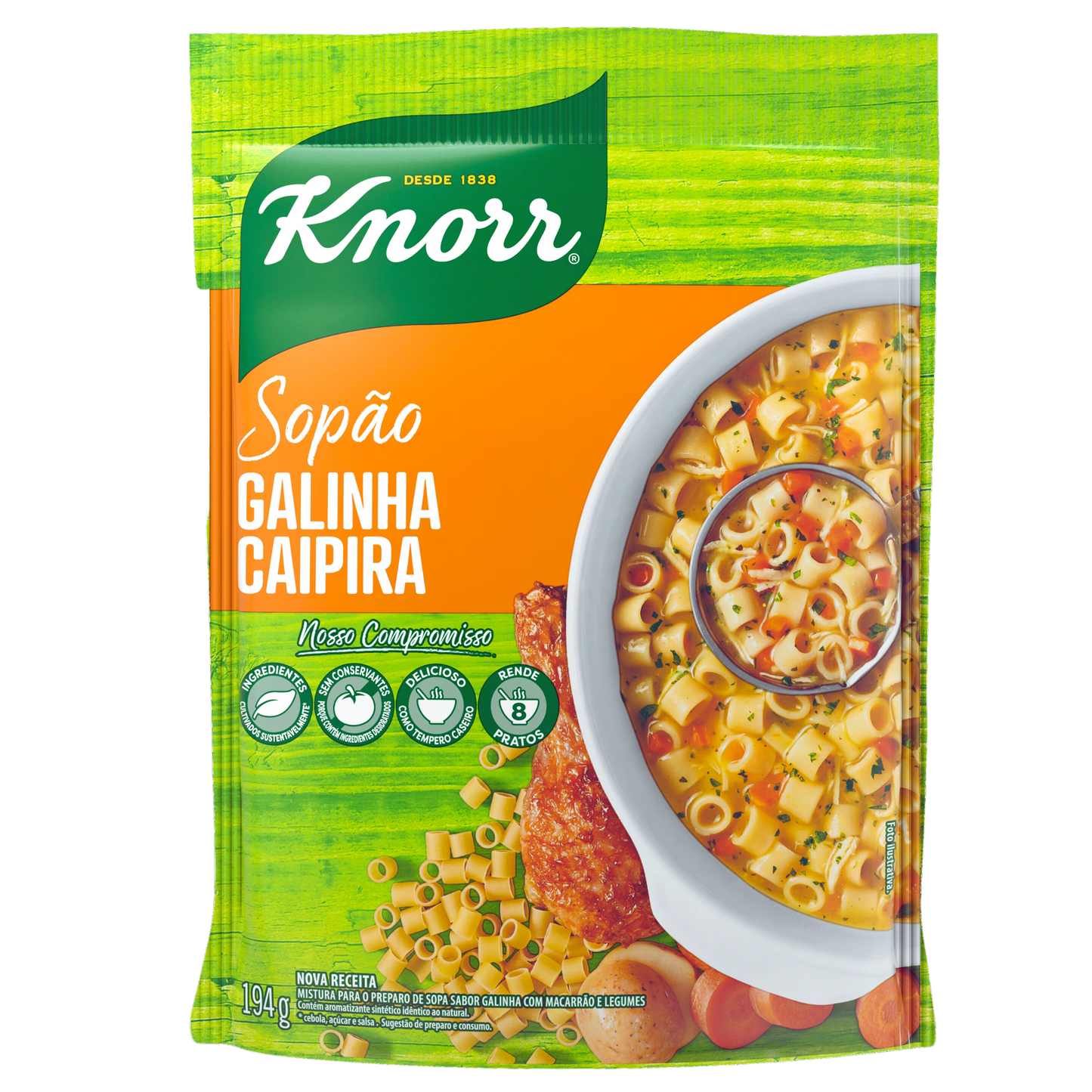 Sopa Macarrão Galinha Caipira - 194g
