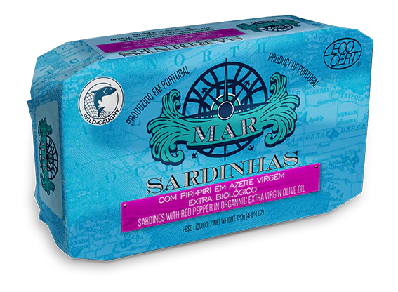 Sardines in Organic Extra Virgin Olive Oil with Piri-Piri  - 120g
