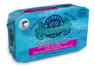 Sardinhas em Azeite Virgem Extra Biológico com Piri-Piri - 120g