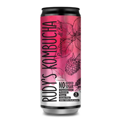 Kombucha sem álcool de framboesa e manjericão - 330ml