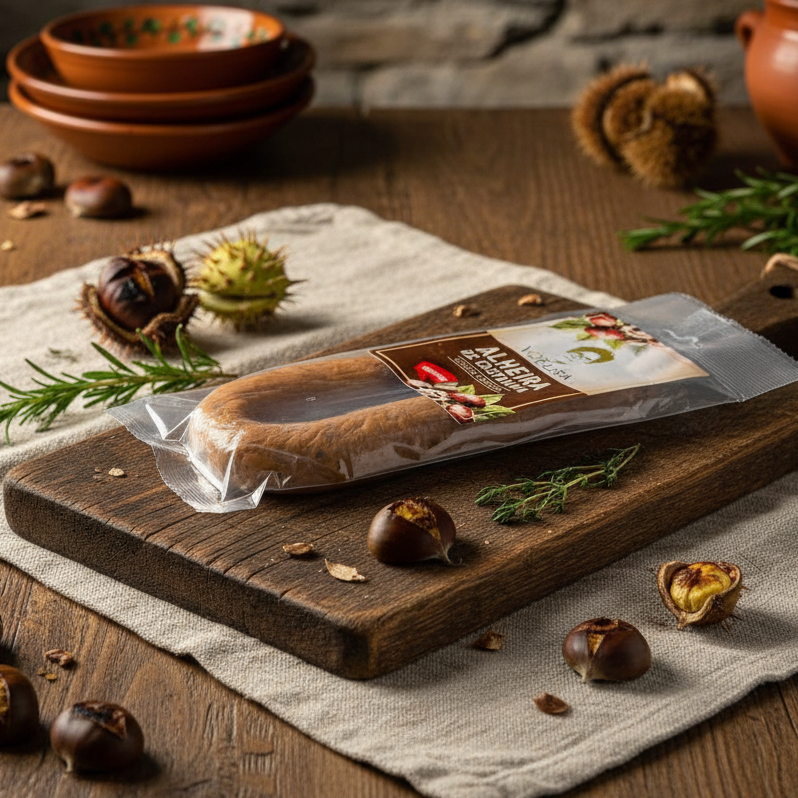 Geräucherte Alheira mit Kastanien - 180g