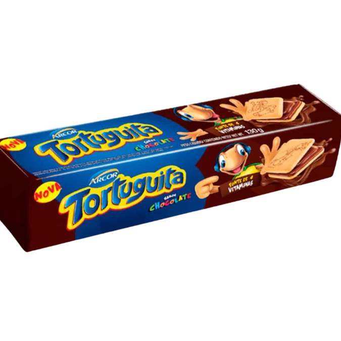 Bolacha Tortuguita Recheada de Chocolate - 130g