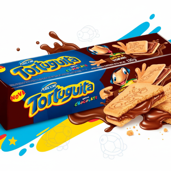 Bolacha Tortuguita Recheada de Chocolate - 130g