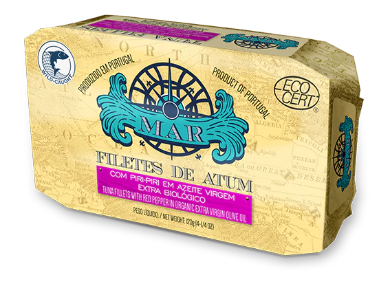 Filetes de Atum em Azeite Virgem Extra Biológico com Piri-Piri - 120g