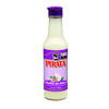 Bottle of Pirata Garlic Sauce on a white background