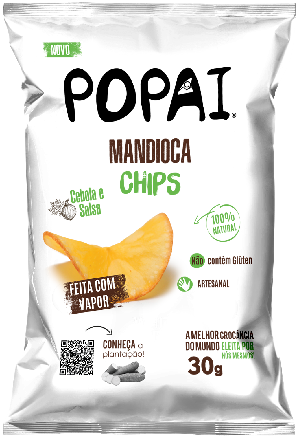 Maniokchips mit Zwiebeln und Petersilie – 30 g