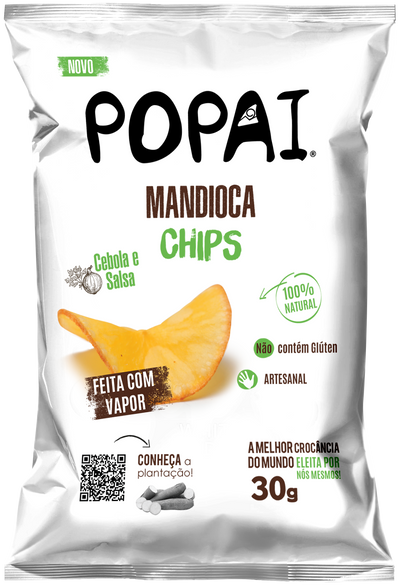 Maniokchips mit Zwiebeln und Petersilie – 30 g