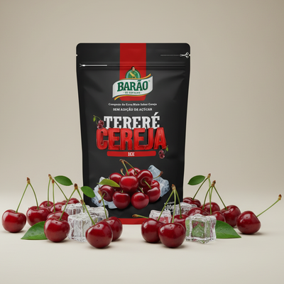 Tereré Cereja Barão 500g bebida refrescante com gelo