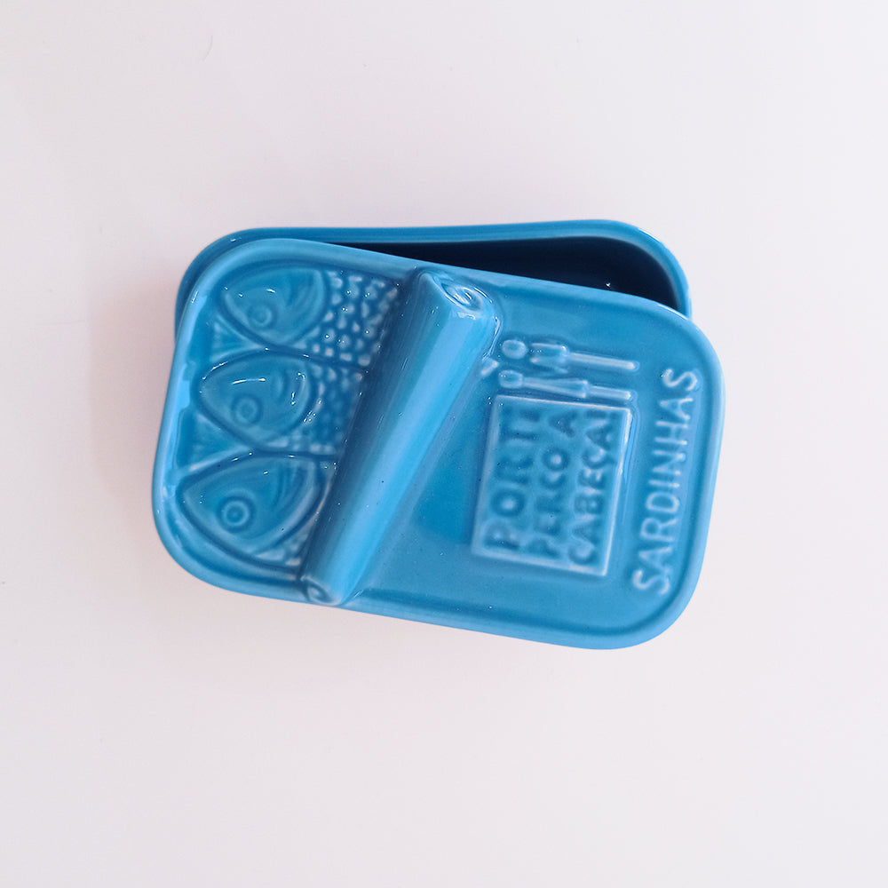 Handbemalte Keramik-Seifenbox – Sardinen