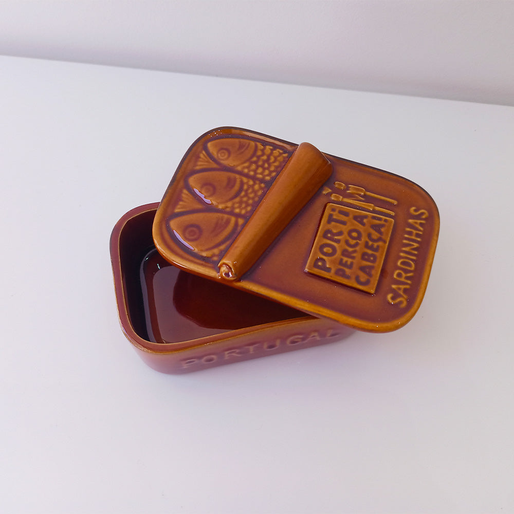 Handbemalte Keramik-Seifenbox – Sardinen
