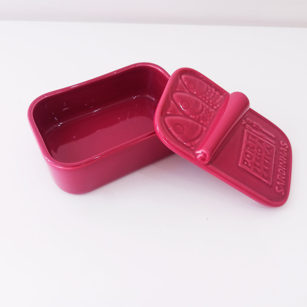 Handbemalte Keramik-Seifenbox – Sardinen