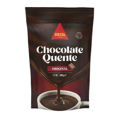 Delta Caffé Chocolate Quente packaging on a white background
