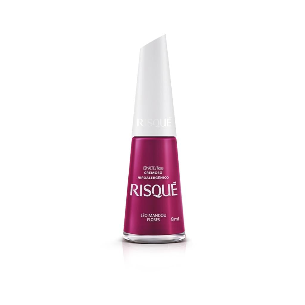 Esmalte Risqué Ser Pink é Power Léo Mandou Flores - 8ml