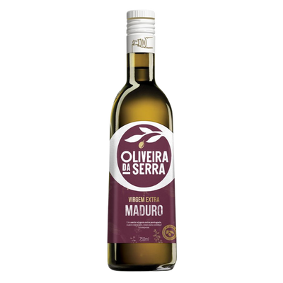 Bottle of Oliveira da Serra olive oil on a white background