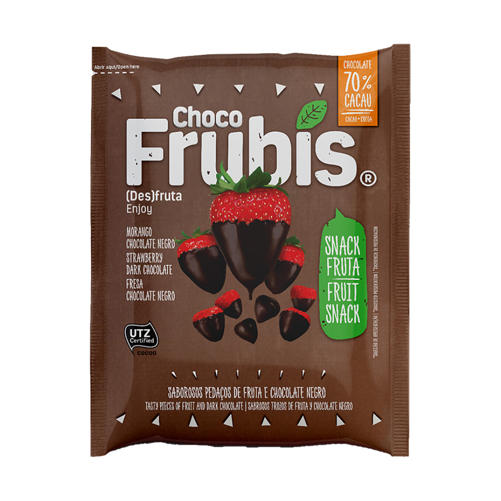 Morango Desidratado com Chocolate Negro - 25g