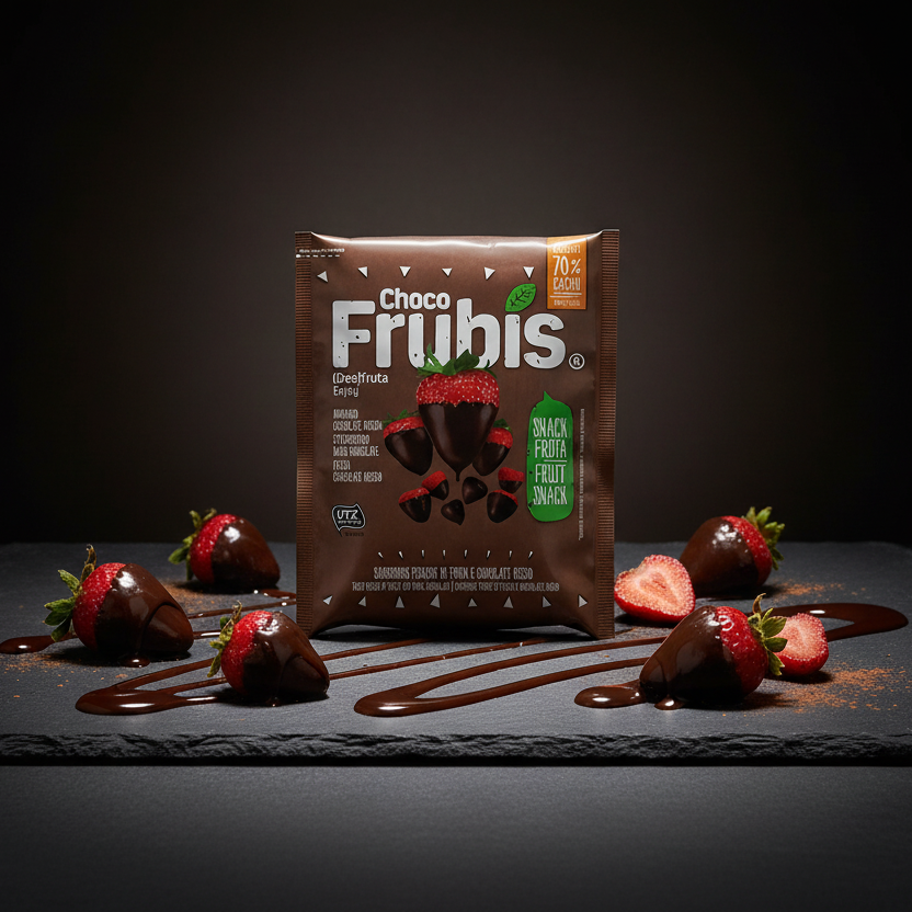 Morango Desidratado com Chocolate Negro - 25g