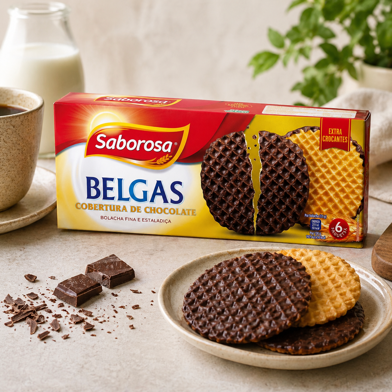 Waffelkekse nach belgischer Art mit Schokoladenüberzug – 198g