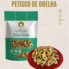 Voflisa Petisco Orelha packaging with a plate of snacks on a beige background