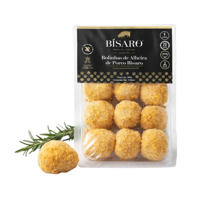 Packaged food items with Bisaro branding on a white background
