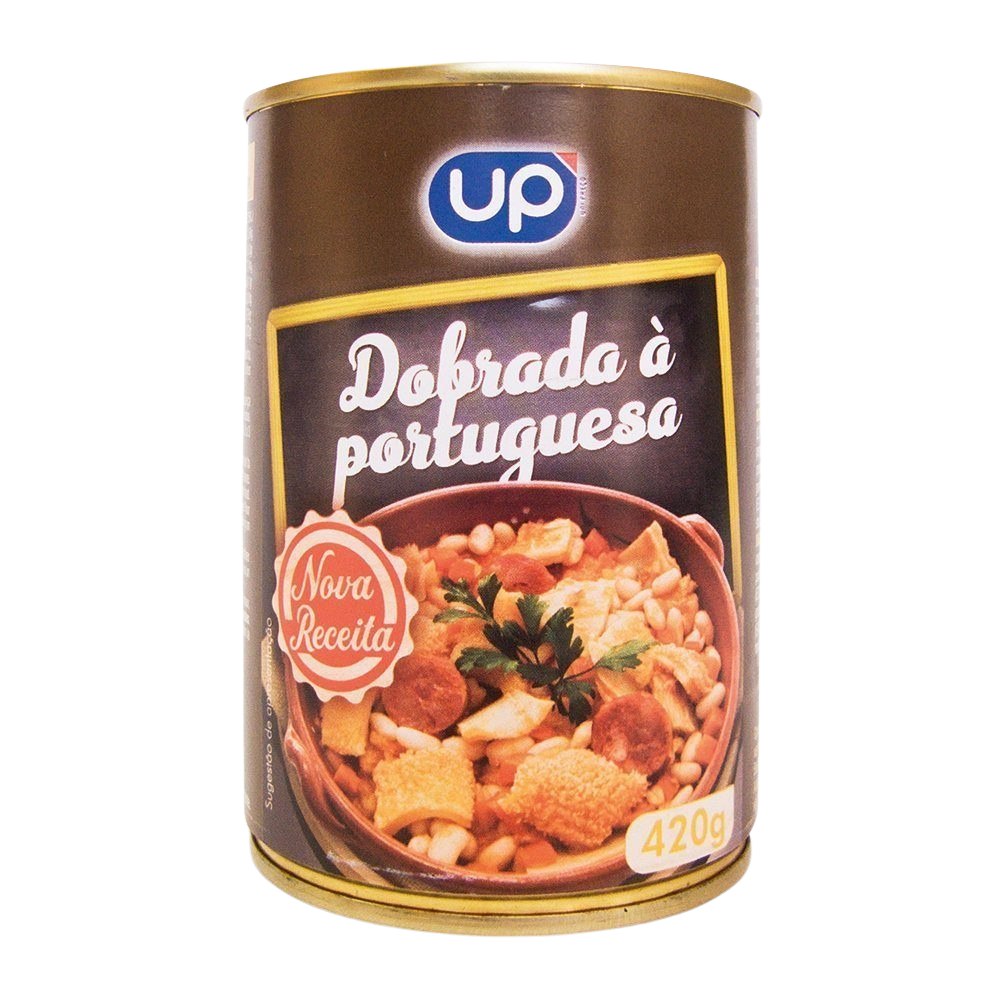 Can of Dourada a Portuguesa with UP logo on a white background