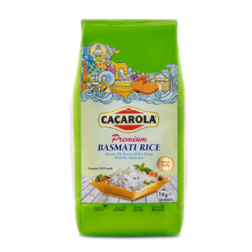 Cacarola Premium Basmati Rice packaging on a white background