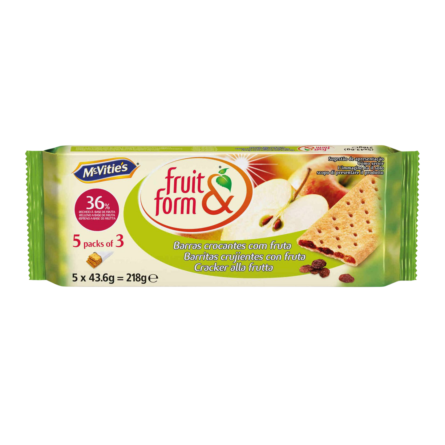 Bolacha Fruit & Form Maçã - 218g