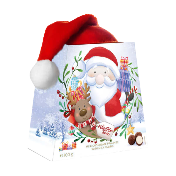 Chocolate Candies with Santa Hat - 100g