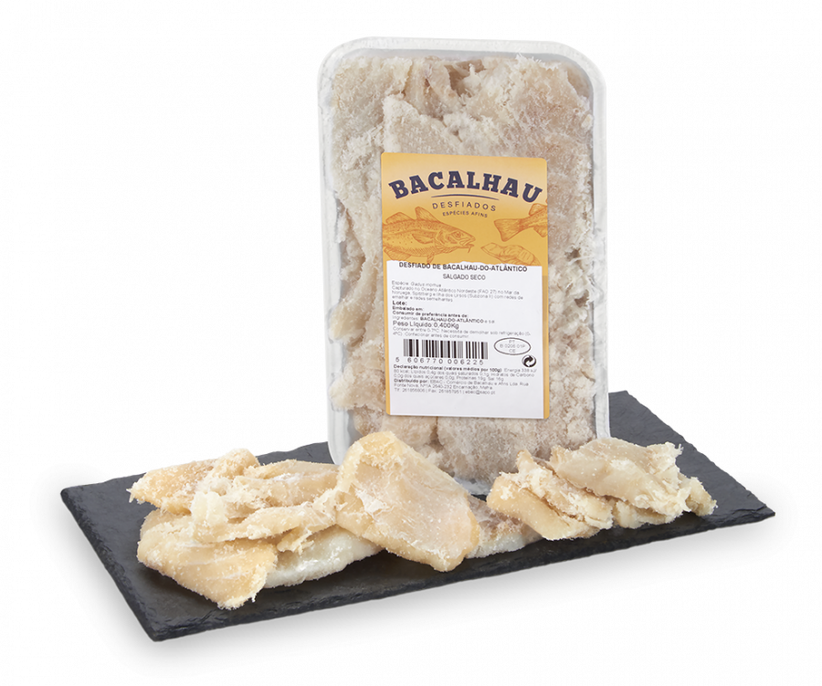 Bacalhau do Atlântico Salgado e Desfiado - 400g