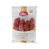Packaged dried pork sausages with Stec branding on a white background