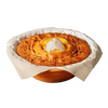 Round bread or pastry on a white background