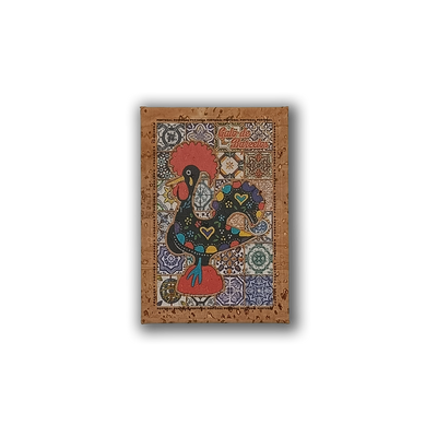 Rooster on Tiles - Cork Fridge Magnet