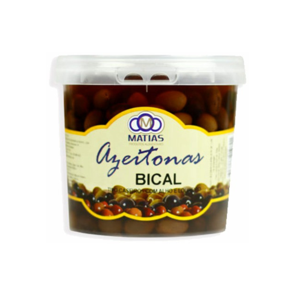 Homemade Bical Olives with Garlic and Laurel - 500g