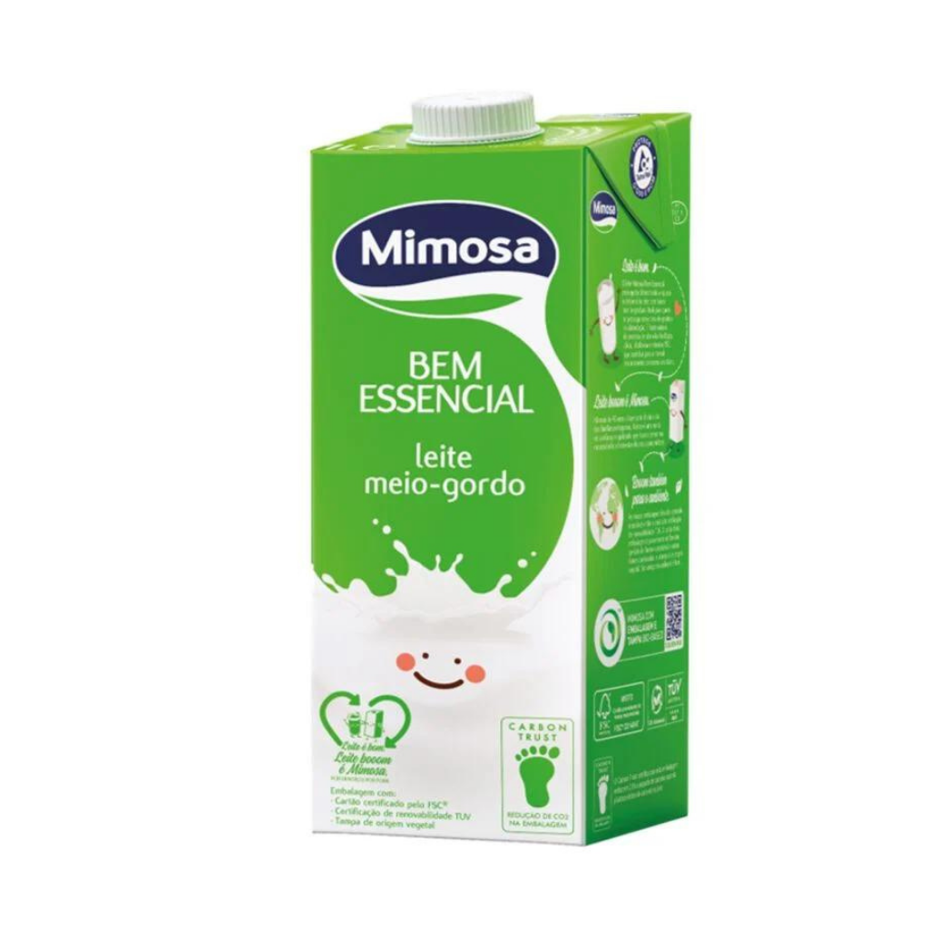 Leite Meio Gordo UHT Mimosa - 1L