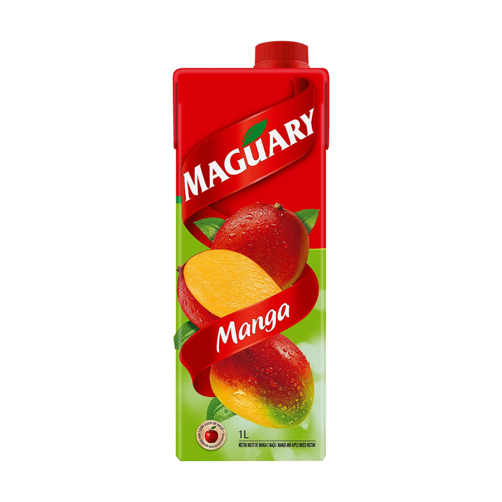 A carton of Maguary Mango Juice Nectar with a picture of a ripe mango on the front.